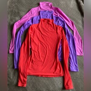 SKIMS Bundle of 3 Fits Everybody Long Sleeve Tops - Red, Pink, and Purple XS